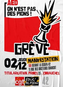 Rassemblement des assistants d'éducation (AED) à Saint-Etienne ce...