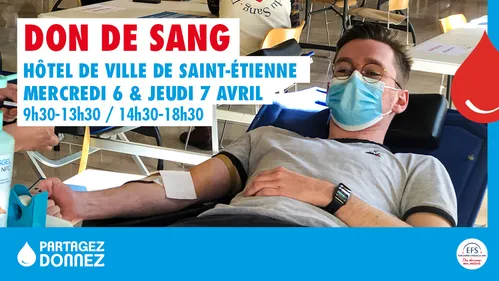 Deux jours de collecte de sang à l'Hôtel-de-Ville de Saint-Etienne