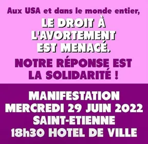 Droit à l'avortement : un rassemblement à Saint-Etienne ce mercredi