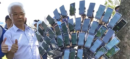 Pokémon Go : Un grand-père joue avec 64 smartphones en même temps