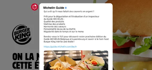 En Belgique, Burger King réclame une étoile au Guide Michelin