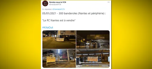 "FC Nantes est à vendre" : des centaines de banderoles installées à...