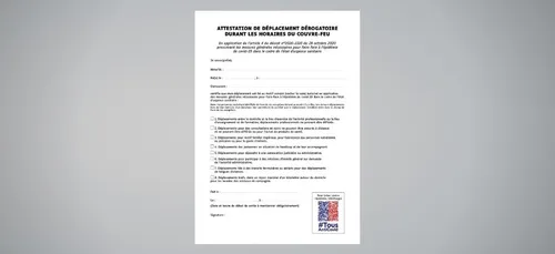 Couvre-feu : Les attestations à remplir pour se déplacer entre 18h...