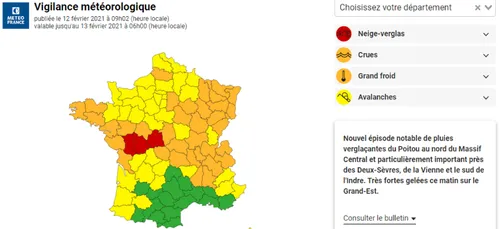 Neige-verglas : 3 départements restent en rouge