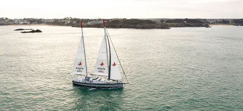 Arrivée à Nantes du cargo à voiles "Grain de Sail" après sa...