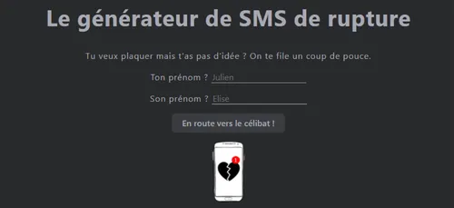 Insolite : deux étudiants inventent un générateur de SMS de rupture