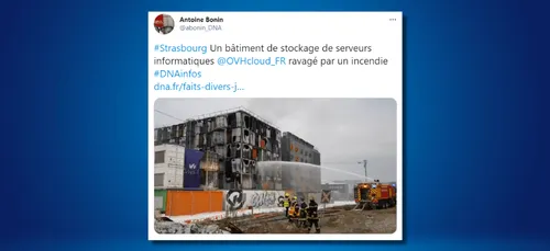 Strasbourg : "important incendie" sur le site de l'entreprise OVH