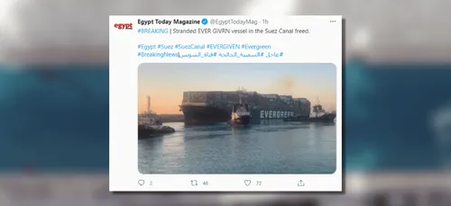 Canal de Suez : le porte-conteneurs remis à 80% dans la bonne...