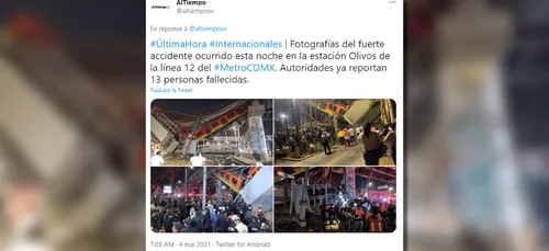 Un pont s'effondre à Mexico au moment où une rame de métro passait...