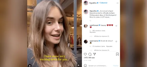 Le tournage de la saison 2 de "Emily in Paris" a commencé