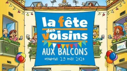 La fête des voisins aux balcons et aux fenêtres