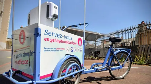 Poitiers : un triporteur pour faciliter le lavage des mains