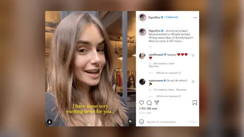 Le tournage de la saison 2 de "Emily in Paris" a commencé