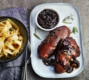 Recette : Rognons de veau au vinaigre balsamique, oignons et miel