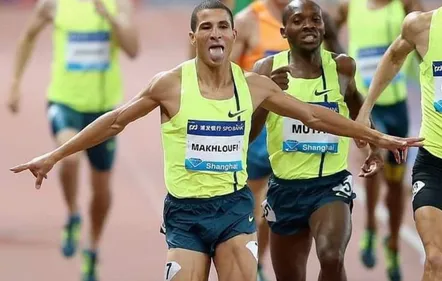 Réaction du champion algérien, Taoufik Makhloufi, après des...