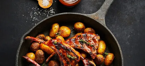 [RECETTE] Côtes d’agneau caramélisées, sauce barbecue et pommes...
