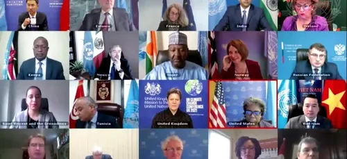 Le conseil de sécurité de l'ONU se réunit en visioconférence au...