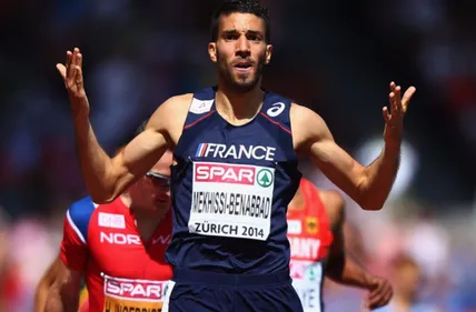 Mahiedine Mekhissi en finale du 3000m steeple