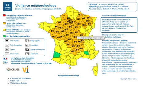 Toute la région en vigilance orange