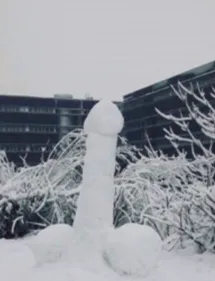 Un pénis de neige à Reims