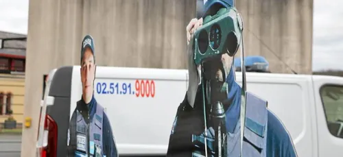 Au bord de la route un policier...en carton?