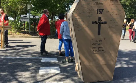 Mobilisation des salariés d'Itron à Reims