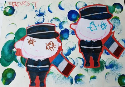 Deux enfants envoient des dessins pour remercier les gendarmes qui...