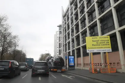 Reprise des travaux du pont de Reims-Centre
