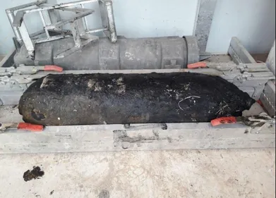 Obus trouvé dans les Ardennes.