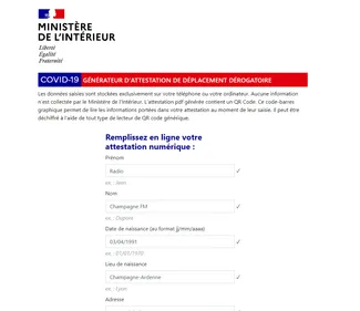 L'attestation numérique de déplacement est en ligne