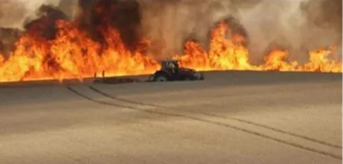 Un violent feu de récolte dans la Marne