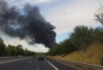 Important feu sur l'A34