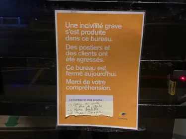 Un bureau de Poste fermé après l'agression d'un agent