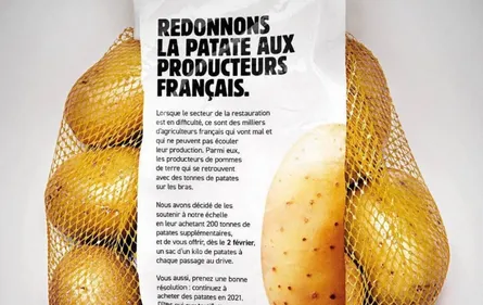 Burger King offre des pommes de terre pour soutenir les producteurs