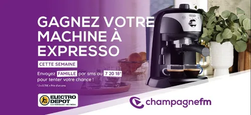 Gagnez votre machine à expresso sur Champagne FM