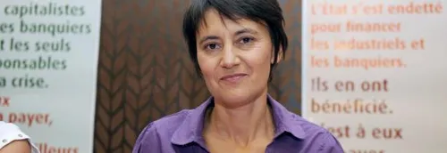 Nathalie Arthaud en meeting à Reims