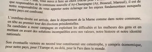 Le maire d'Aÿ-Champagne envoie un courrier à ses administrés pour...