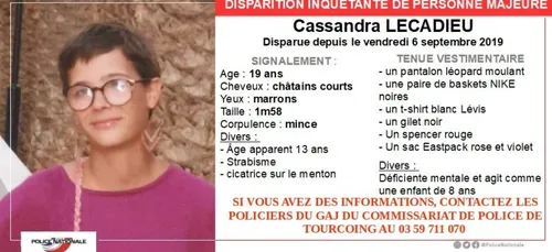 Appel à témoins après la disparition inquiétante de Cassandra