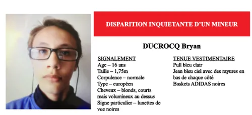Amiens : disparition inquiétante d'un adolescent de 16 ans