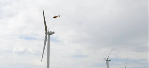 Pas-de-Calais :  Le haut d'une éolienne menacé par la tempête