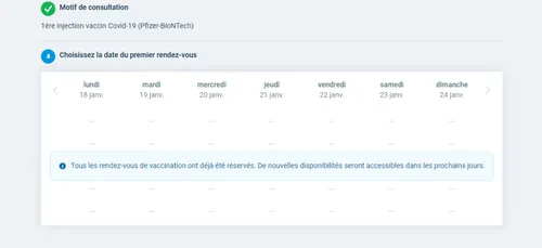 Très difficile de prendre un rendez-vous de vaccination en ligne en...