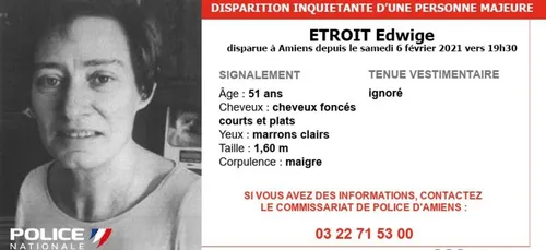 Disparition inquiétante d'une femme à Amiens