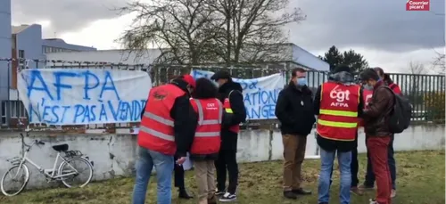 Manifestation au centre de formation AFPA d'Amiens