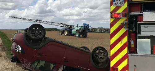 Accident entre une voiture et un engin agricole dans le...