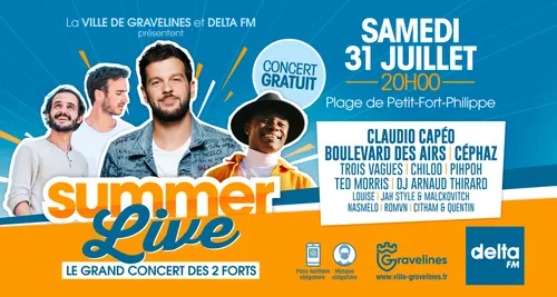 Grand concert gratuit, sur le sable de Petit-Fort-Philippe, c'est...