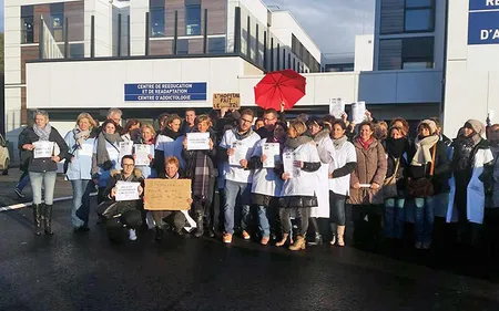 Manifestation hier du service psychiatrie du centre hospitalier de...