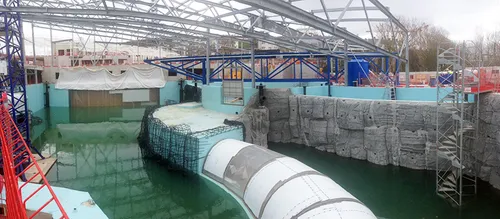 Un tiers du bassin du futur Nausicaa rempli et pour l’instant, il...