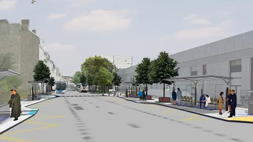 Les travaux de la nouvelle gare de bus, près du centre Liane, ont...