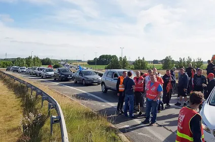 Nouvelle opération escargot ce matin des salariés de chez TIM