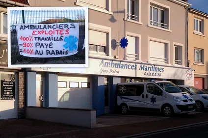Le personnel des Ambulances Maritimes en grève pour dénoncer les...